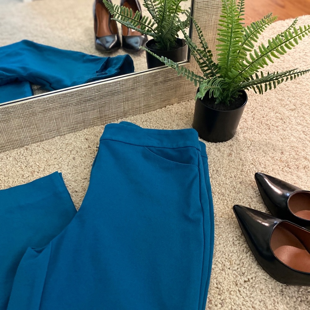 WH|BM Slim Ankle Pant - Teal Blue Pant